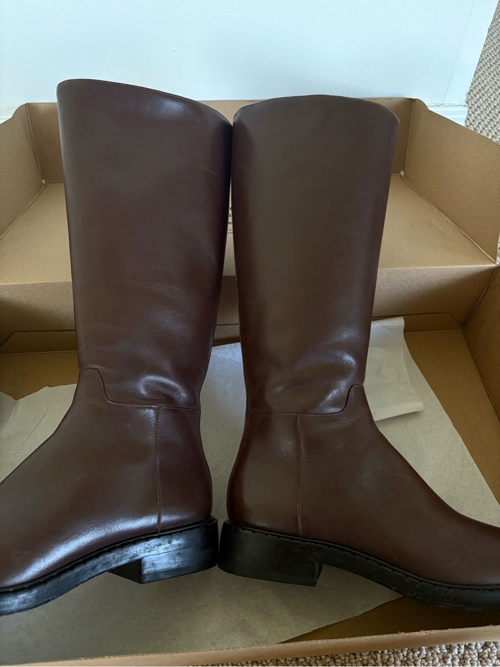 Reformation Nancy Knee High Riding Boot Espresso Brown Leather | 9 US, 39.5 EU - Picture 16 of 16